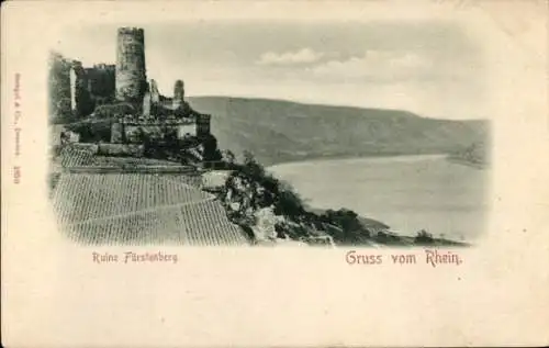 Ak Rheindiebach Oberdiebach am Rhein, Burg Fürstenberg