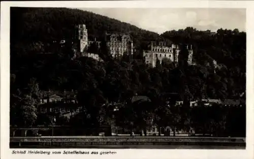 Ak Heidelberg am Neckar, Schloss vom Scheffelhaus aus gesehen