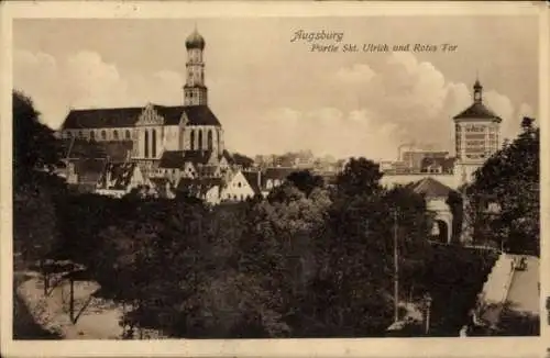 Ak Augsburg in Schwaben, Skt. Ulrich, Rotes Tor