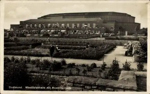 Ak Dortmund im Ruhrgebiet, Westfalenhalle, Rosenterrasse