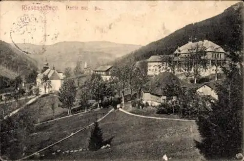 Ak Kowary Schmiedeberg im Riesengebirge Niederschlesien, Teilansicht