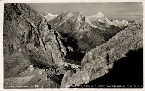 Ak Mittenwald in Oberbayern, Meilerhütte, Gebirge