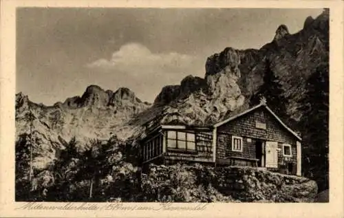 Ak Mittenwald in Oberbayern, Mittenwalderhütte am  Karwendel