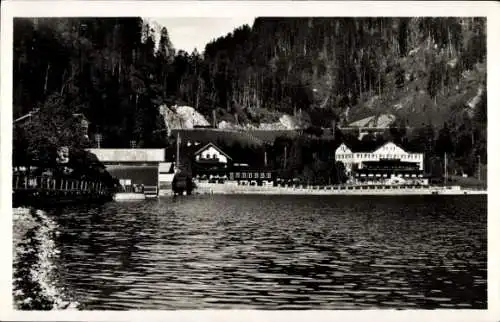 Ak Urfeld am Walchensee Kochel am See Oberbayern, Hans Wiesmayer's Hotel zur Post und Jäger am See