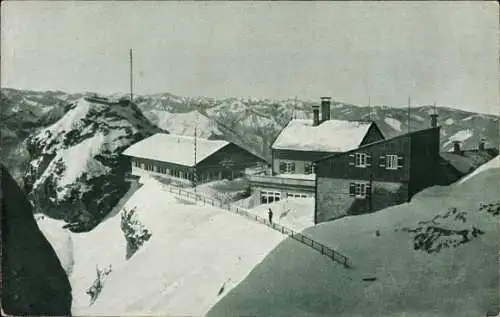 Ak Bayrischzell im Mangfallgebirge Oberbayern, Wendelstein, Wendelsteinhaus, Winter