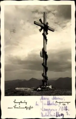 Ak Lenggries in Oberbayern, Brauneck, Gipfelkreuz