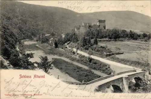 Ak Altwied Neuwied am Rhein, Schloss, Brücke