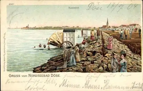 Litho Nordseebad Döse Cuxhaven, Uferpartie