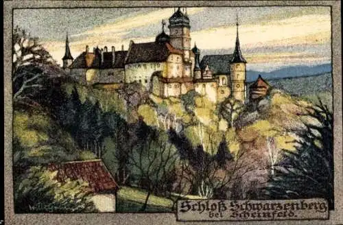 Künstler Ak Greiner, Willi, Scheinfeld Mittelfranken, Schloss Schwarzenberg