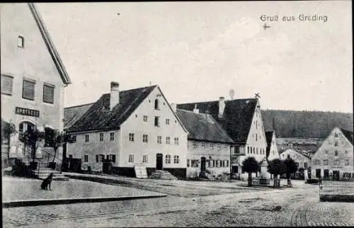 Ak Greding Mittelfranken, Straßenpartie, Apotheke