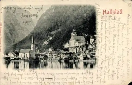 Ak Hallstatt im Salzkammergut Oberösterreich, Teilansicht, Kirche