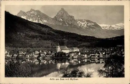 Ak Arth Kanton Schwyz, Panorama mit Mythen