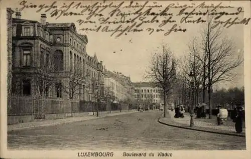 Ak Luxemburg Luxembourg, Boulevard zum Viadukt