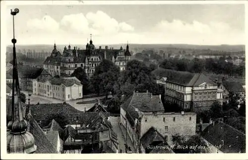 Ak Güstrow in Mecklenburg, Teilansicht, Schloss