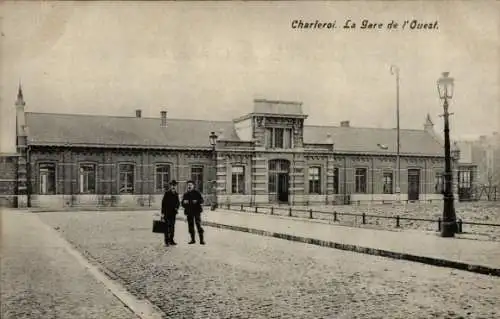 Ak Charleroi Wallonien Hennegau, Bahnhof