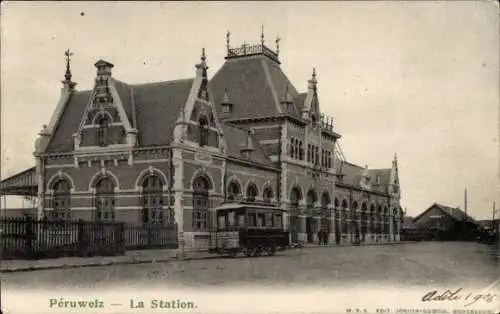 Ak Péruwelz Wallonien Hennegau, Bahnhof