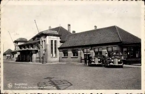 Ak Borgerhout Flandern Antwerpen, Bahnhof