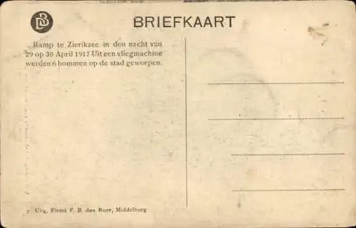 Ak Zierikzee Zeeland, Zerstörung durch Bombenabwurf 1917, Inneres eines Wohnhauses, 1. WK