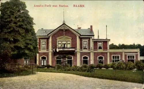 Ak Baarn Utrecht Niederlande, Amalia Park, Bahnhof