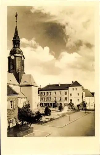 Ak Bad Lausick in Sachsen, Straße der Einheit, Kirche, Wohnhäuser