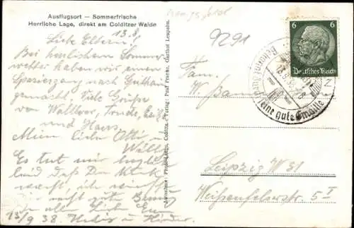 Ak Leupahn Königsfeld Sachsen, Colditzer Wald, Gasthof, Liegewiese