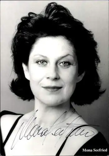 Ak Schauspielerin Mona Seefried, Portrait, Autogramm