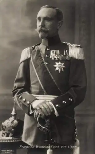 Ak Prinz Friedrich Wilhelm zur Lippe, Portrait, Uniform