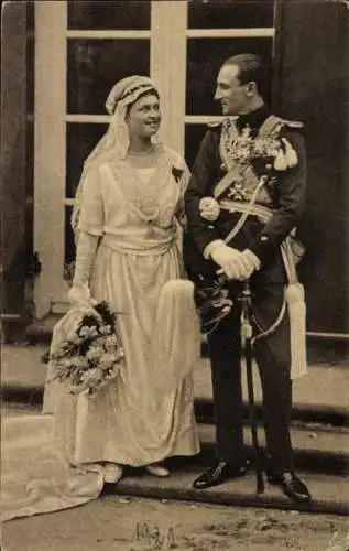 Ak Prinzessin Ingeborg Alix von Oldenburg, Stefan von Schaumburg Lippe