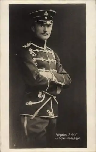 Ak Erbprinz Adolf zu Schaumburg Lippe, Portrait, Uniform