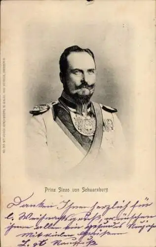 Ak Prinz Sizzo von Schwarzburg-Sondershausen, Portrait