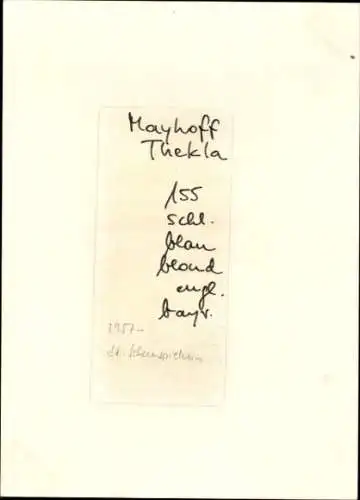 Ak Schauspielerin Thekla Mayhoff, Portrait, Autogramm