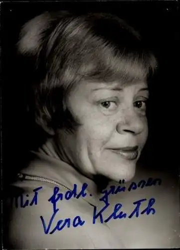 Ak Schauspielerin Vera Kluth, Portrait, Autogramm