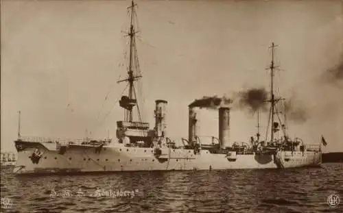 Ak Deutsches Kriegsschiff, SMS Königsberg, kleiner geschützter Kreuzer, Kaiserliche Marine, NPG, GLK