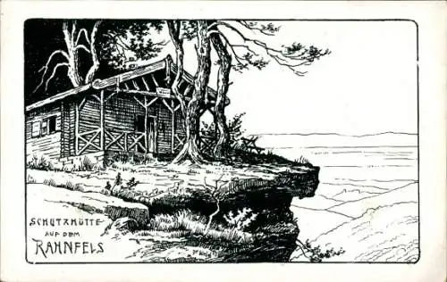 Künstler Ak Rahnfels, Schutzhütte
