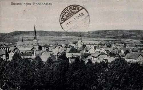 Ak Sprendlingen in Rheinhessen, Panoramablick auf die Stadt