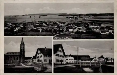 Ak Baisweil in Schwaben, Gesamtansicht, Kirche