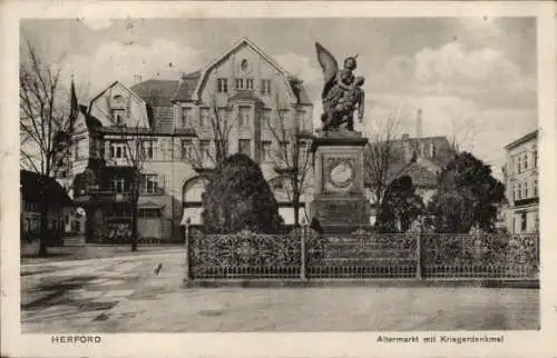 Ak Herford in Westfalen, Altermarkt, Kriegerdenkmal