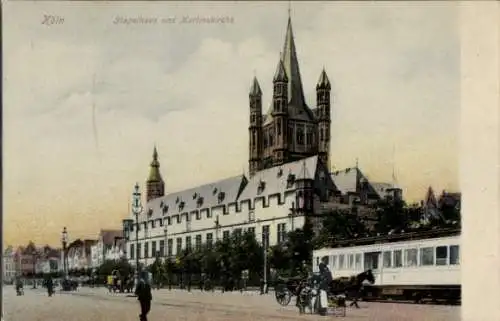 Ak Köln am Rhein, Stapelhaus mit Martinskirche