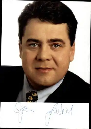 Foto Ak Sigmar Gabriel, Niedersächsischer Ministerpräsident, Autogramm