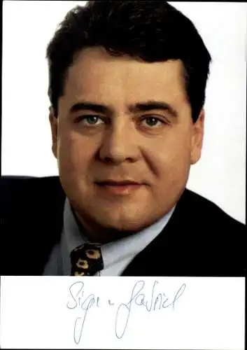 Foto Ak Sigmar Gabriel, Niedersächsischer Ministerpräsident, Autogramm