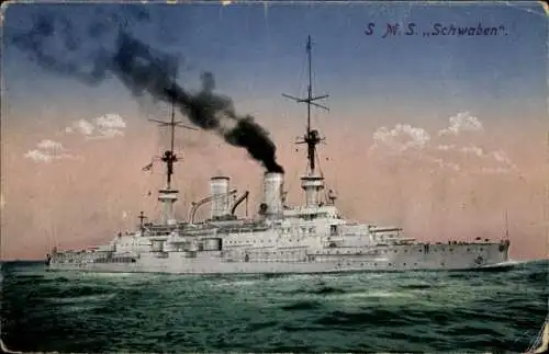 Ak Deutsches Kriegsschiff, SMS Schwaben