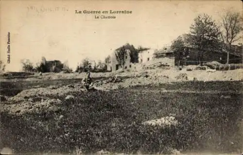 Ak La Chamois, La Guerre en Lorraine, zerstörte Gebäude