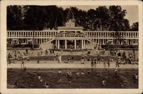 Ak Villennes sur Seine Medan Yvelines, Strand, Blick auf die Schwimmbäder