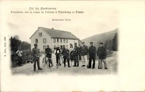 Ak Le Bonhomme Diedolshausen Elsass Haut Rhin, Grenze an der Straße von Colmar, Restaurant