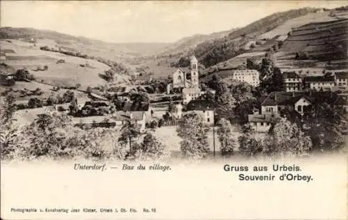 Ak Orbey Urbeis Elsass Haut Rhin, Unterdorf, Gesamtansicht