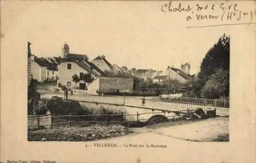 Ak Vellexon Haute Saône, Pont sur la Romaine