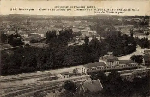 Ak Besançon Doubs, Bahnhof, Promenade