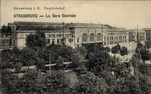 Ak Strasbourg Straßburg Elsass Bas Rhin, Hauptbahnhof