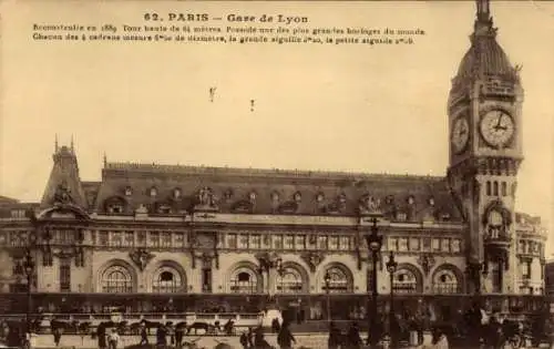 Ak Paris XII, Gare de Lyon