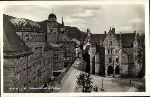 Ak Freiburg im Breisgau, Universität mit Bibliothek